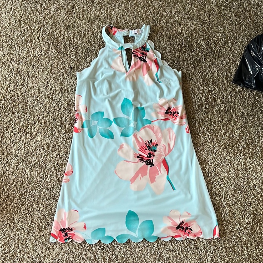 BLlue Floral Dress